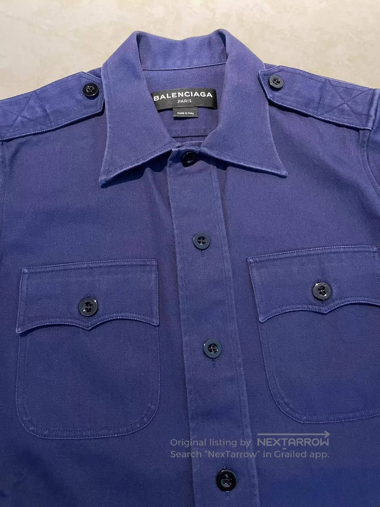 Balenciaga Blue Short Sleeve Button. Size US M / EU 48-50 / 2 - 2 Thumbnail