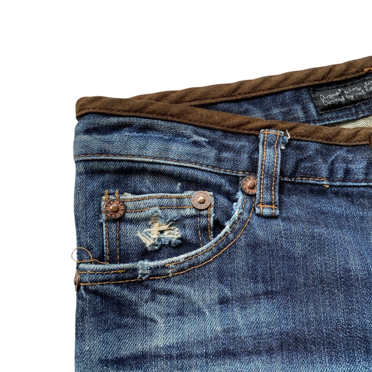 If Six Was Nine Piolla Distressed Clawmark ifsix LGB KMRII Flared Jeans Size US 29 - 4 Thumbnail