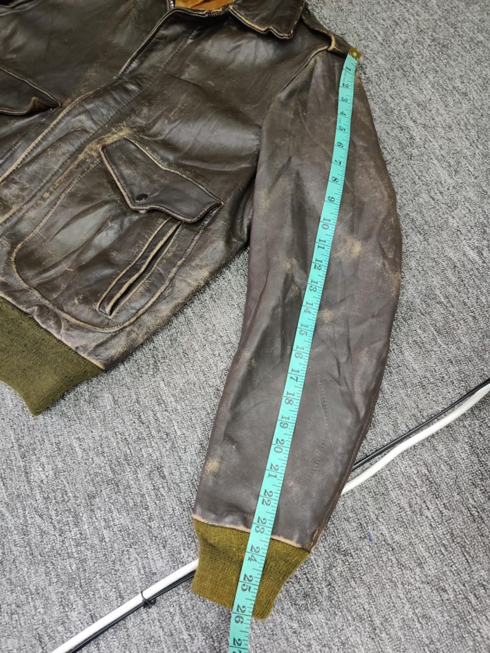 Schott Vintage 80s Schott US Army A-2 Leather Flight Jacket Size US M / EU 48-50 / 2 - 19 Thumbnail