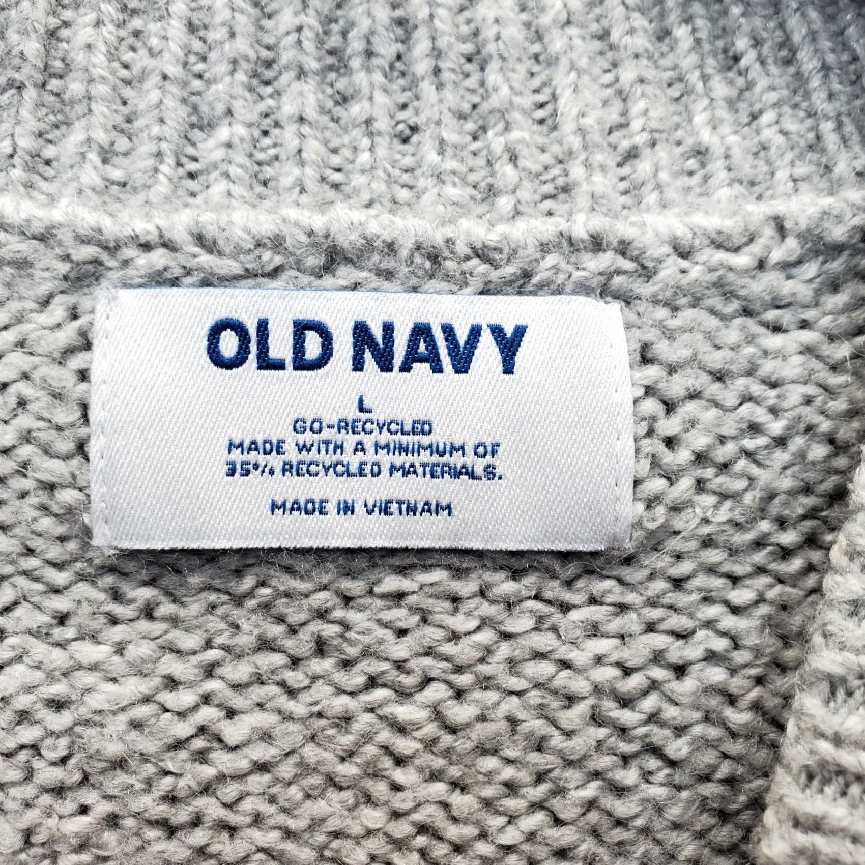 Old Navy Old Navy Sweater Womens Large Gray Tight Knit Mock Neck Long Sleeve Pullover Size L / US 10 / IT 46 - 5 Thumbnail