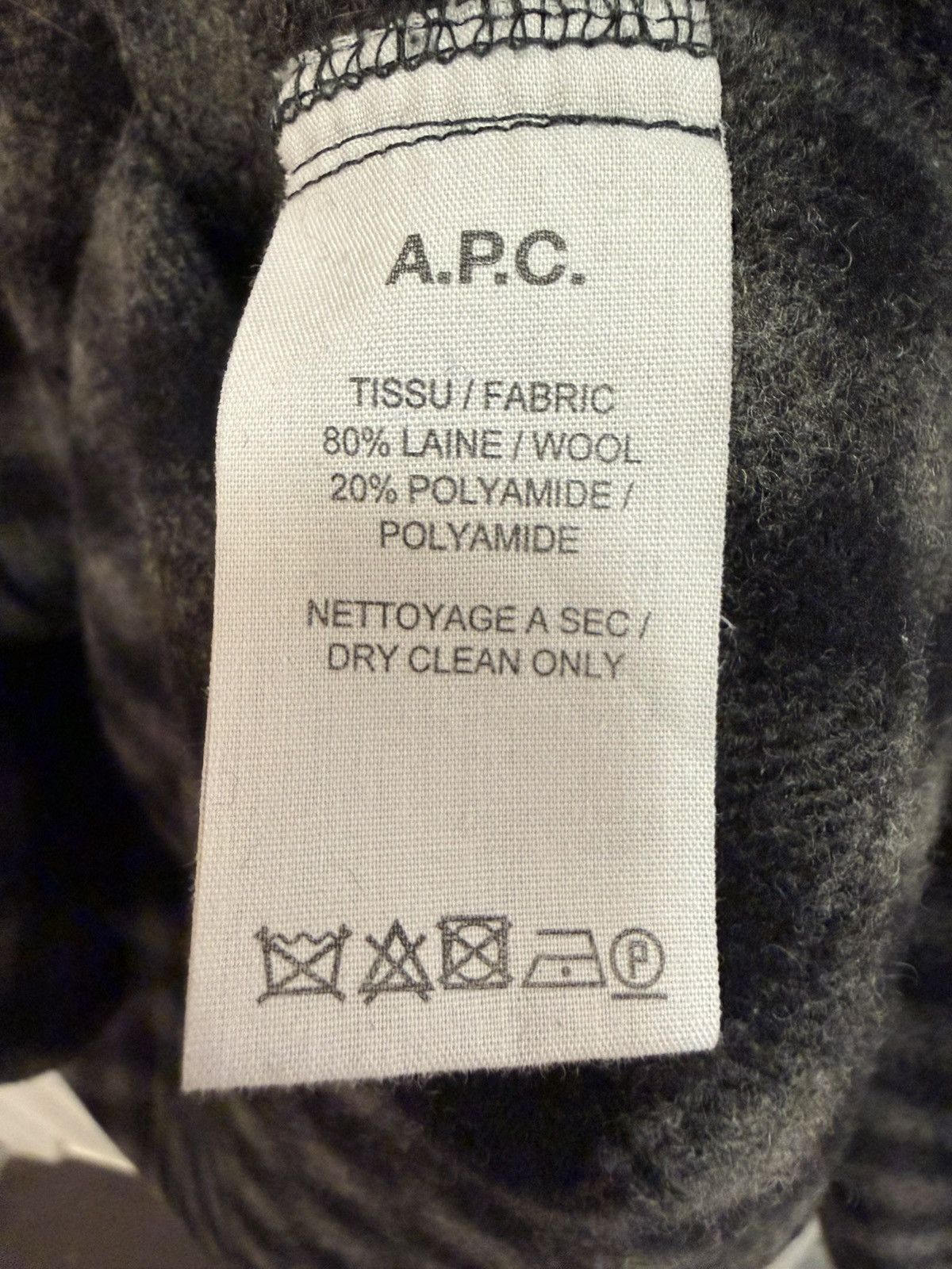A.P.C. A.P.C. Black/Grey Check Overshirt Wool Blend Size M Size US M / EU 48-50 / 2 - 4 Thumbnail
