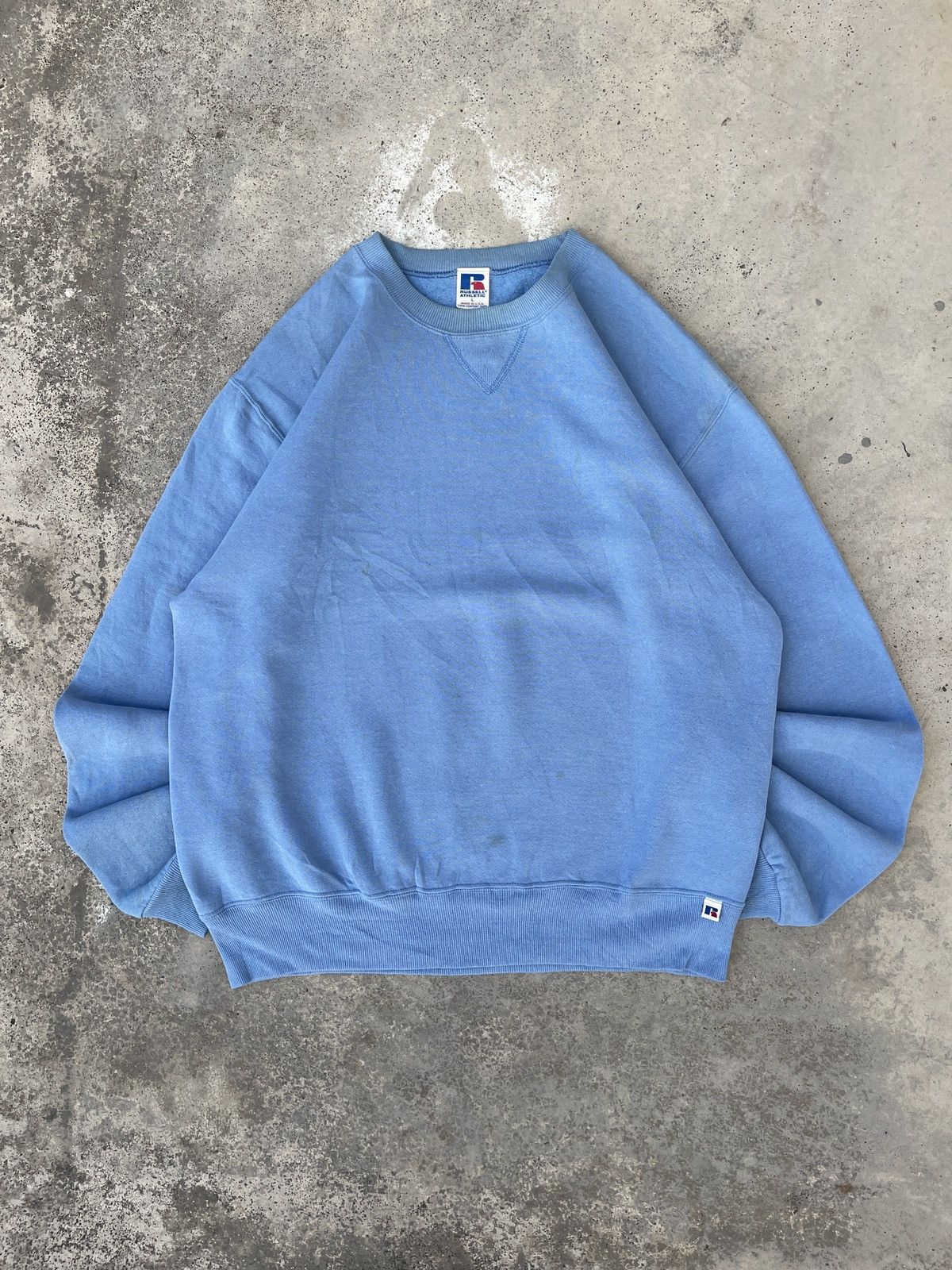 Russell Athletic × Vintage 90s Russell Athletic Blank Sweatshirt Size US L / EU 52-54 / 3 - 1 Thumbnail