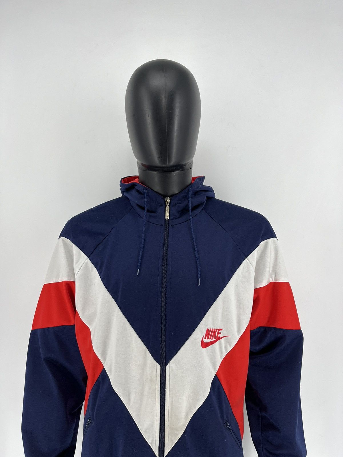 Nike × Vintage Nike Vintage 90s Sweatshirt Zip Swoosh Hype Rare Size US L / EU 52-54 / 3 - 1 Thumbnail