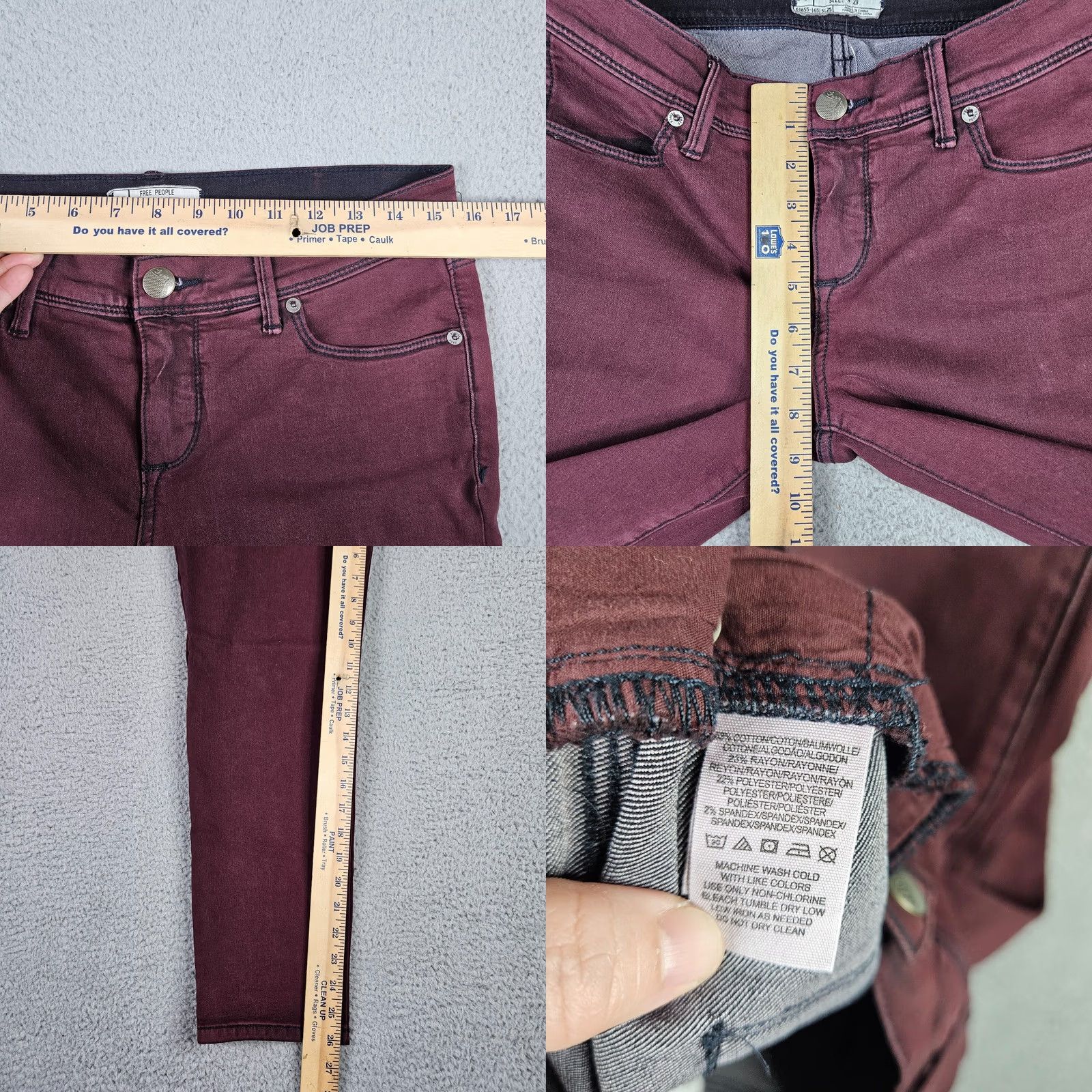 Free People Free People Jeans Women’s Purple Mid-rise Five pockets Size W29 Regular Fit Belted Denim Style Casual Mens Womens Size 29" - 8 Thumbnail