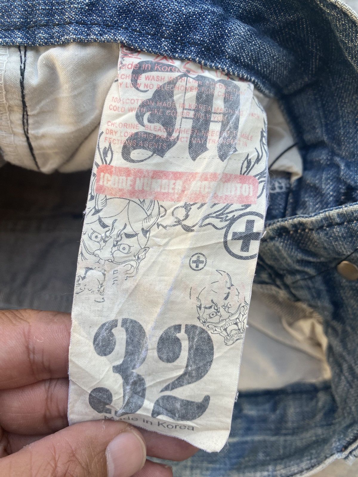 Japanese Brand Mosquito stone wash distressed cargo jeans Size US 32 / EU 48 - 11 Thumbnail