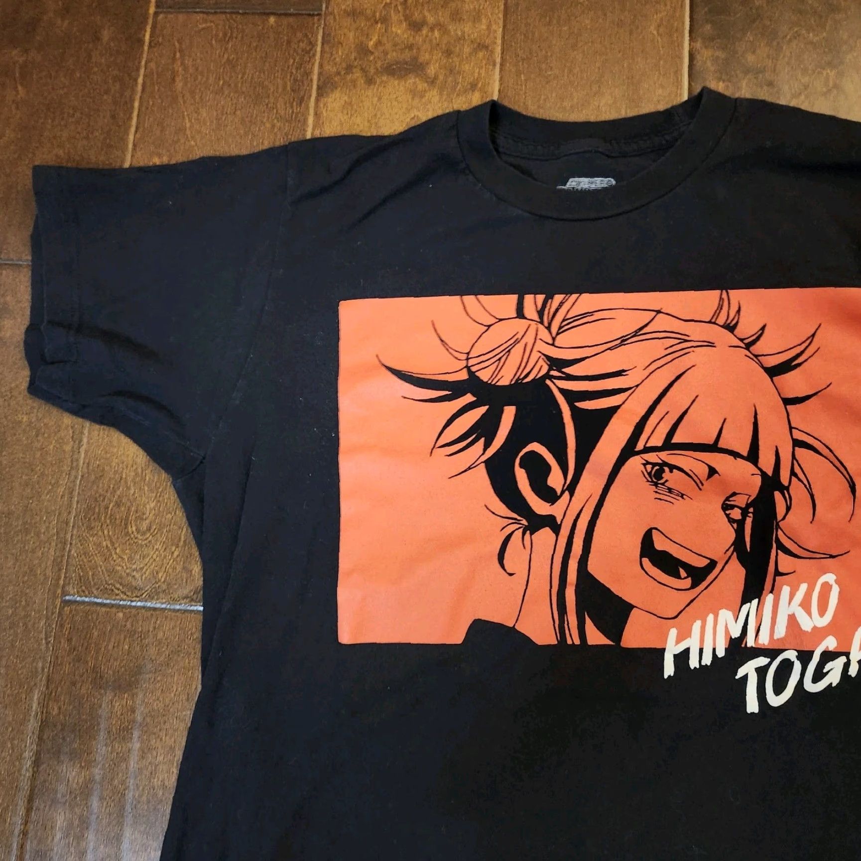 Toga My Hero Academia T-Shirt Mens Black Crew Neck Short Sleeve Size M Graphic Print Himiko Toga Anime Size US M / EU 48-50 / 2 - 4 Thumbnail