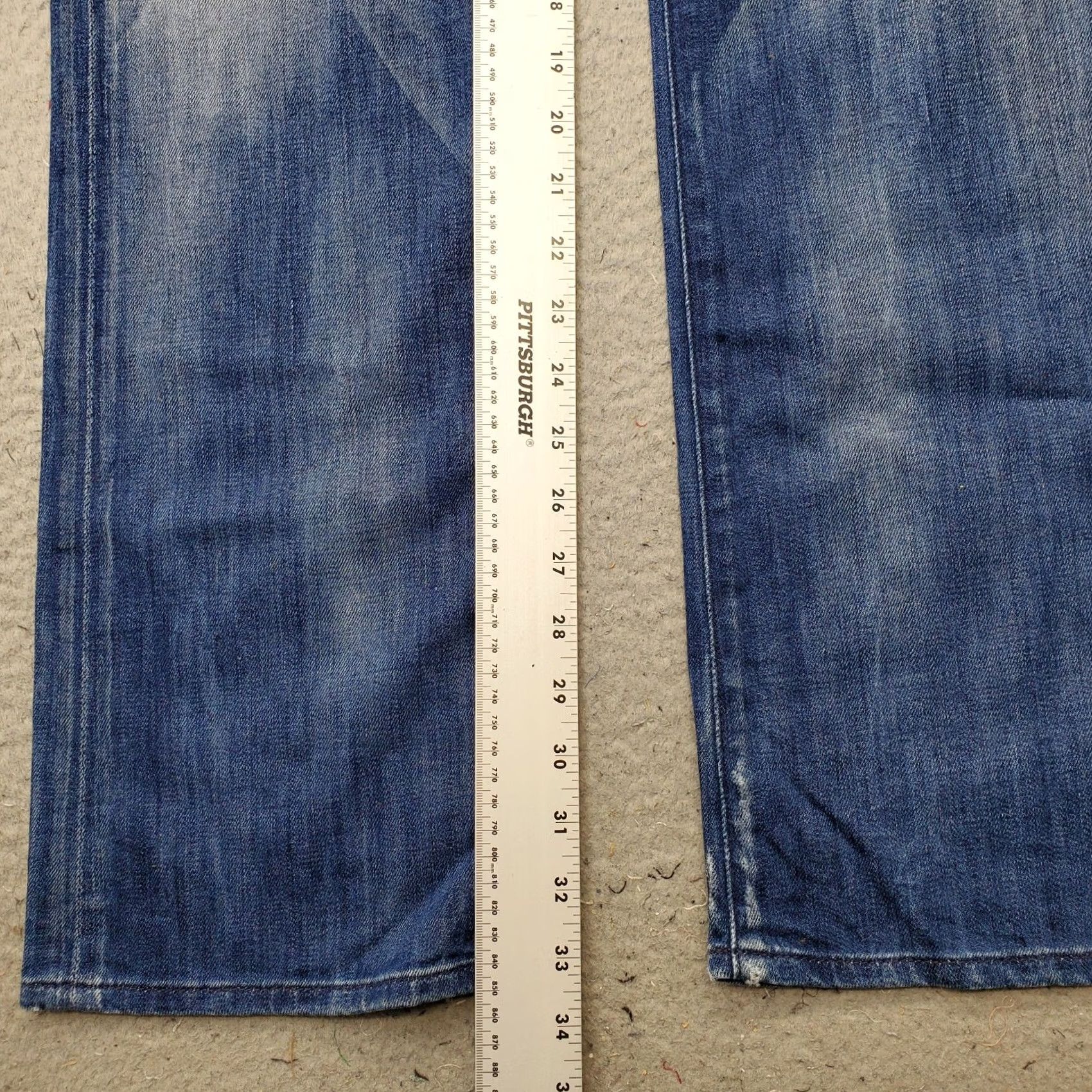 7 For All Mankind 7 for All Mankind Bootcut Jeans Womens 31 Blue Denim Faded Whiskered Distressed Size 24" / US 00 / IT 34 - 4 Thumbnail