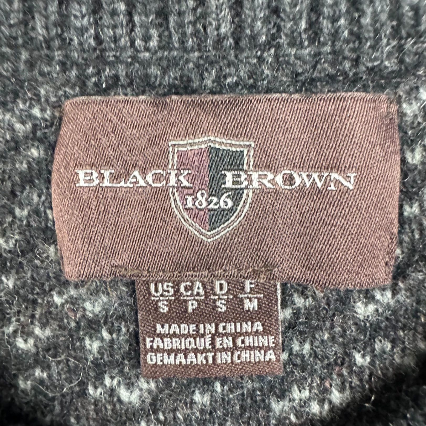 Vintage Black Brown 1826 Men’s Lambs Wool Chunky Knit Pullover Sweater Blue Small Size US S / EU 44-46 / 1 - 3 Thumbnail