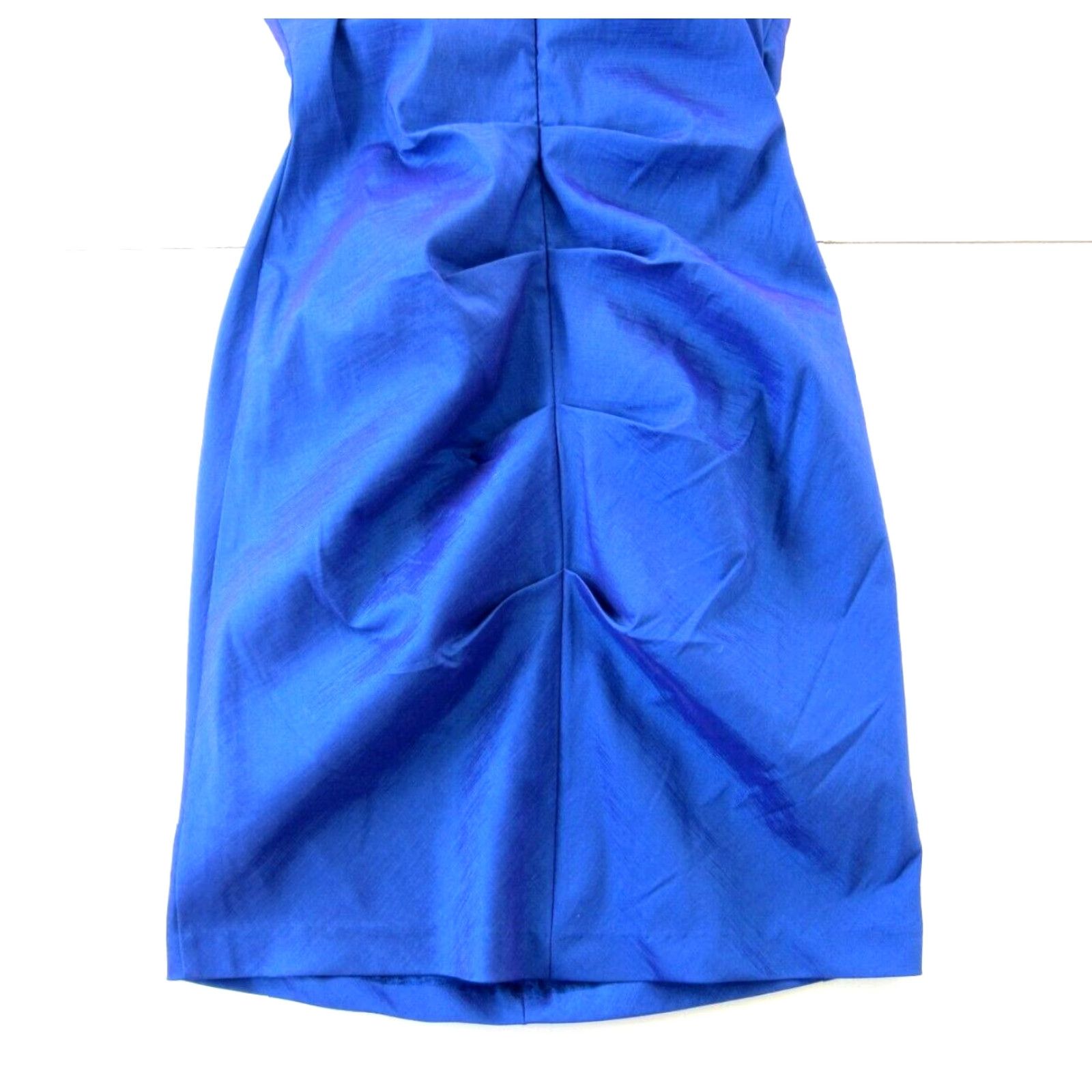 Vintage VINTAGE S.L. Fashions Blue Satin Stretch Floral Bodycon Tank Party Prom Dress 12 Size XL / US 12-14 / IT 48-50 - 6 Thumbnail