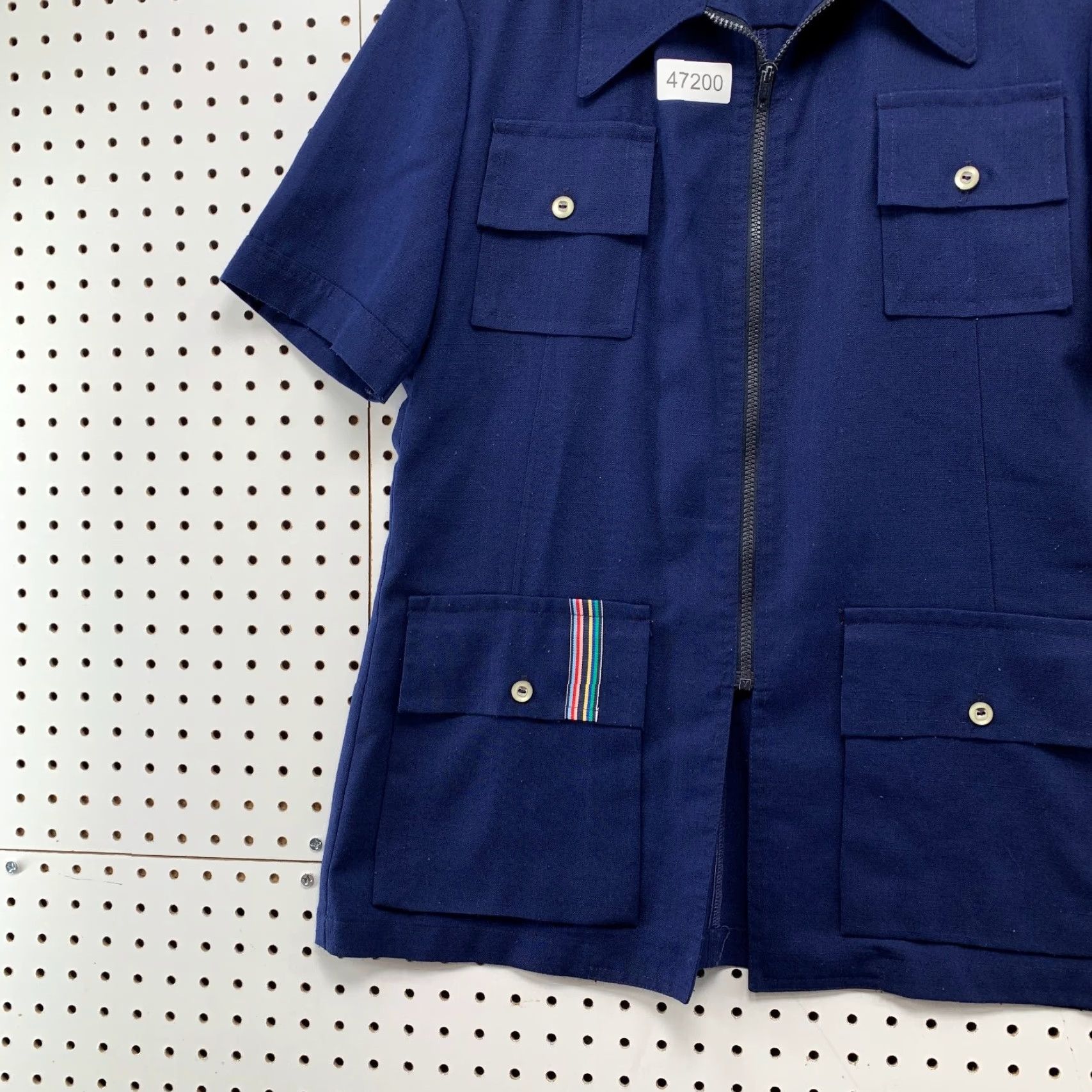 Vintage VINTAGE Ghia Shirt Jacket Mens M Navy Blue Talon Zip 60s 70s Shirt Jacket Ghia Navy Blue Medium 50 Vintage Mens Zip Button-Up 60s 70s Size US M / EU 48-50 / 2 - 5 Thumbnail
