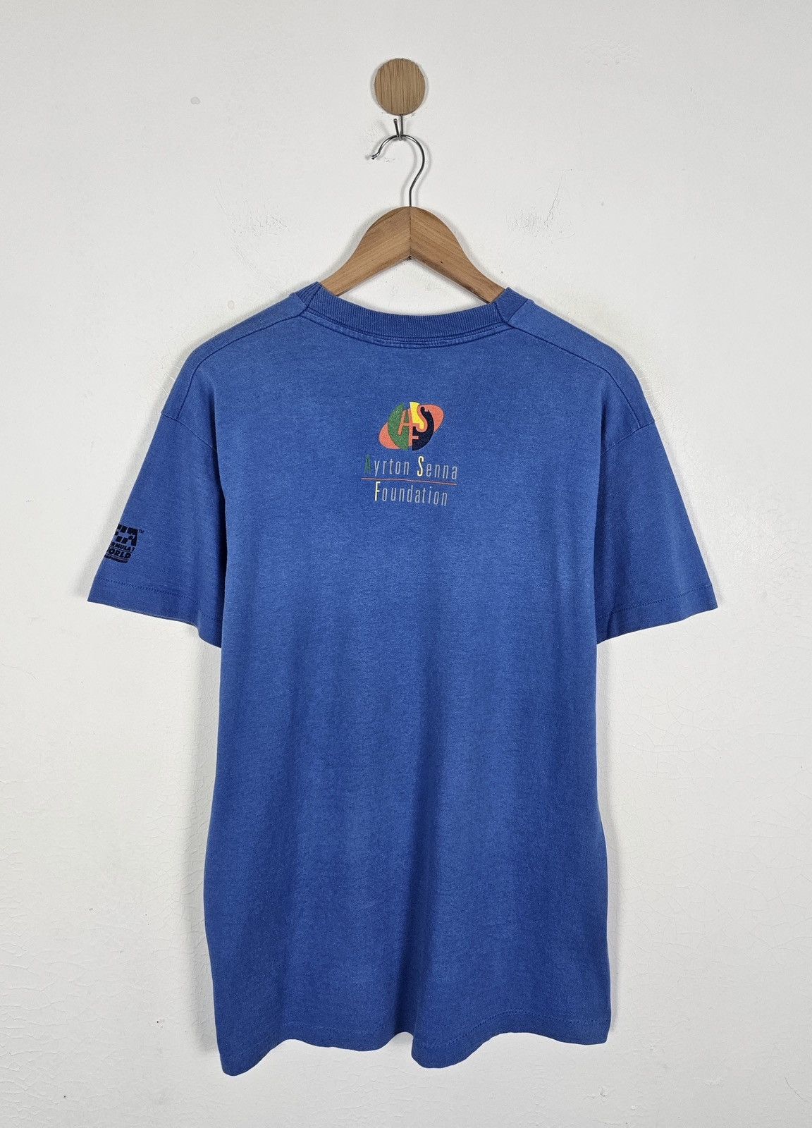 Vintage Vintage Ayrton Senna potrait F1 Grand Prix tee shirt Size US M / EU 48-50 / 2 - 2 Thumbnail