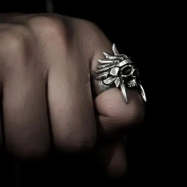 VIBE Skull Rings Punk Biker Size ONE SIZE - 3 Thumbnail