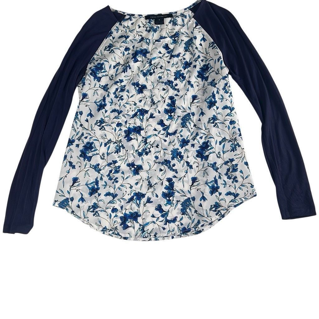 French Connection New French Connection Blue Floral Raglan Sleeve Blouse Size Size S / US 4 / IT 40 - 4 Thumbnail
