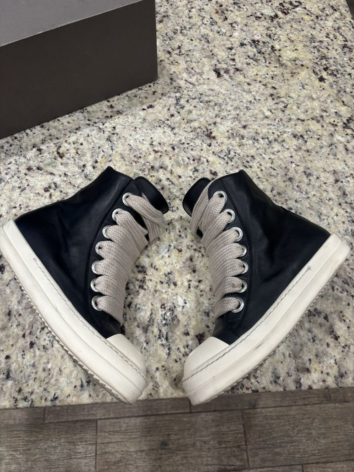 Rick Owens Black and Milk Jumbo Lace Ramones Size US 9 / EU 42 - 2 Thumbnail