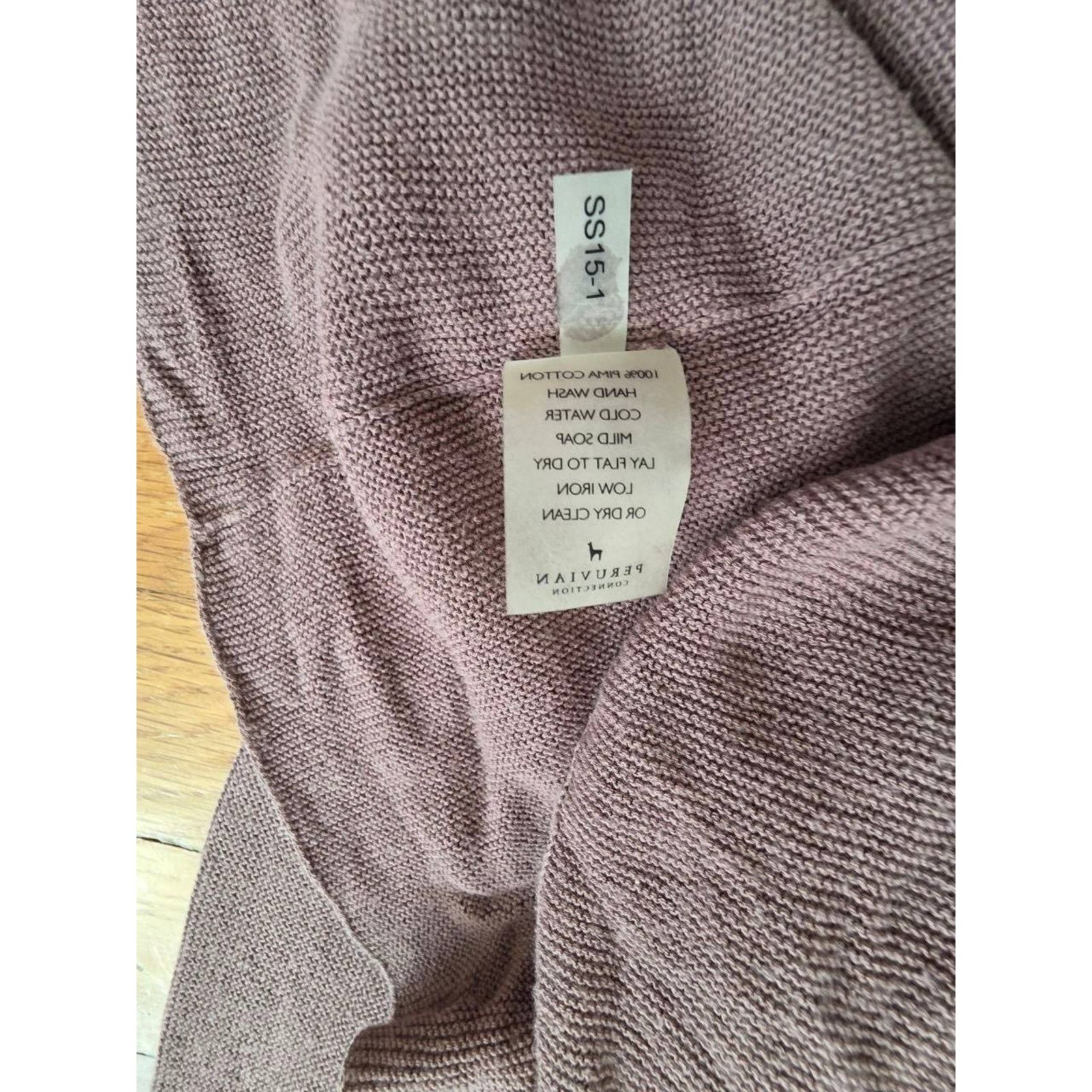 & Other Stories Peruvian Neck Knit 100% Pima Cotton Purple S A001070 Size S / US 4 / IT 40 - 4 Thumbnail
