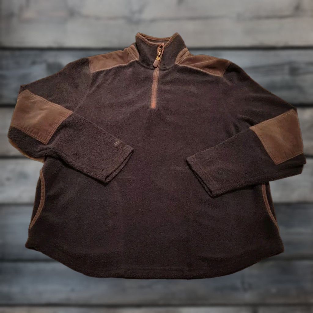 Orvis Orvis Mens Brown Pullover Fleece Quarter Zip Corduroy Elbow Patches Size M Size US M / EU 48-50 / 2 - 1 Thumbnail