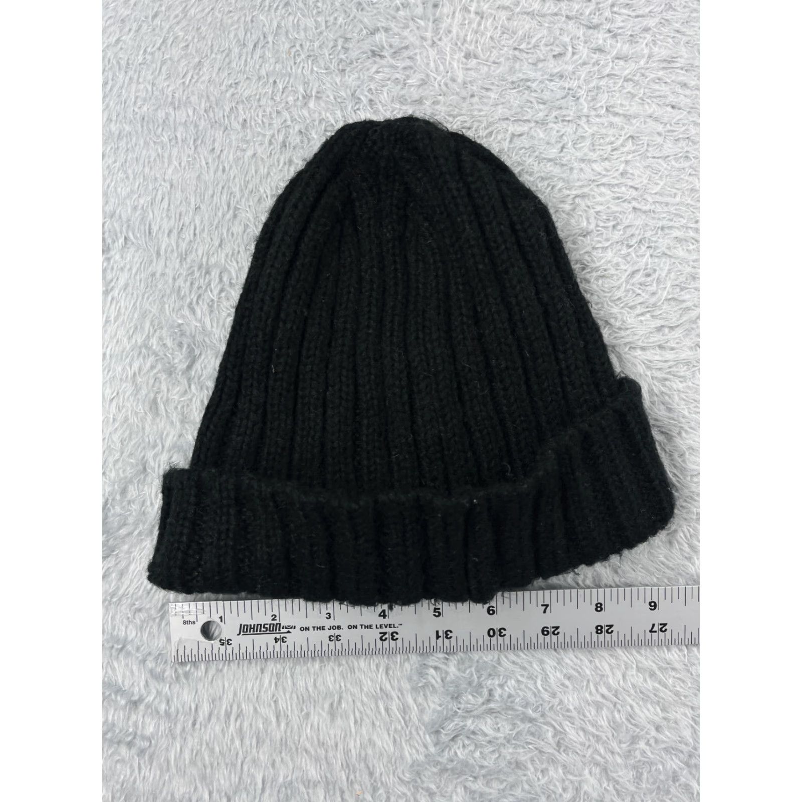 Hurley Hurley Beanie Adult One Size Black Logo Ribbed Knit Acrylic Outdoors Ski Mens Beanie Hat Winter Accessories Size ONE SIZE - 4 Thumbnail