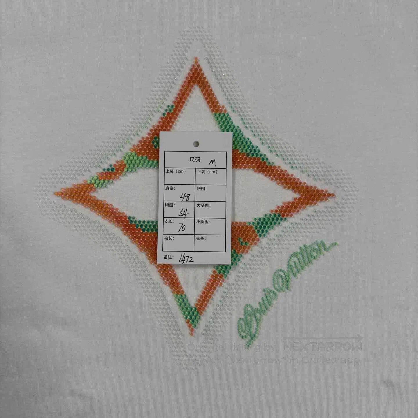 Louis Vuitton LV 2025 Triple Flower Beaded Logo White Tee. Size US M / EU 48-50 / 2 - 6 Thumbnail