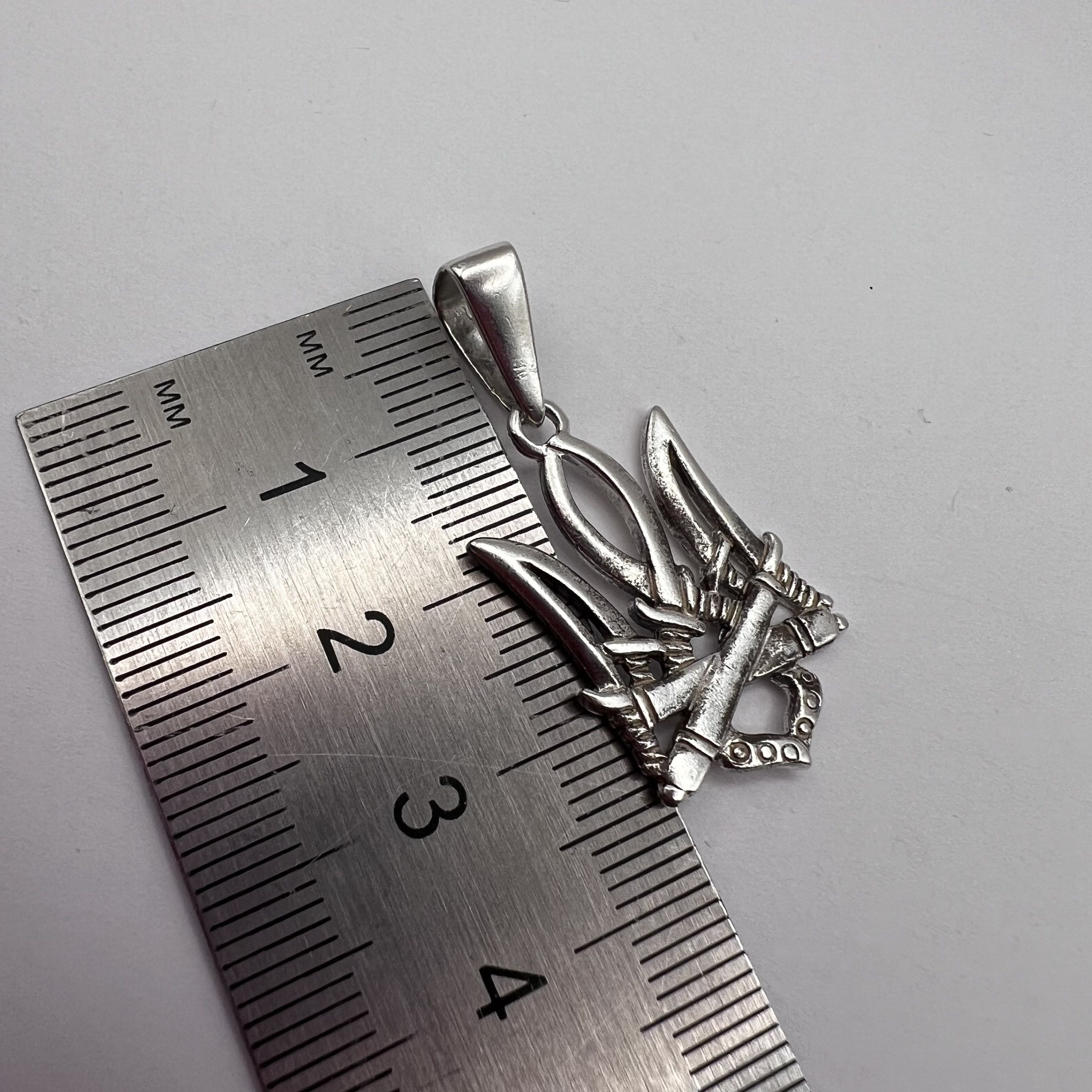 Sterling Silver Vintage 925 Sterling Silver Pendant Trident Symbol 3.4g Size ONE SIZE - 2 Thumbnail