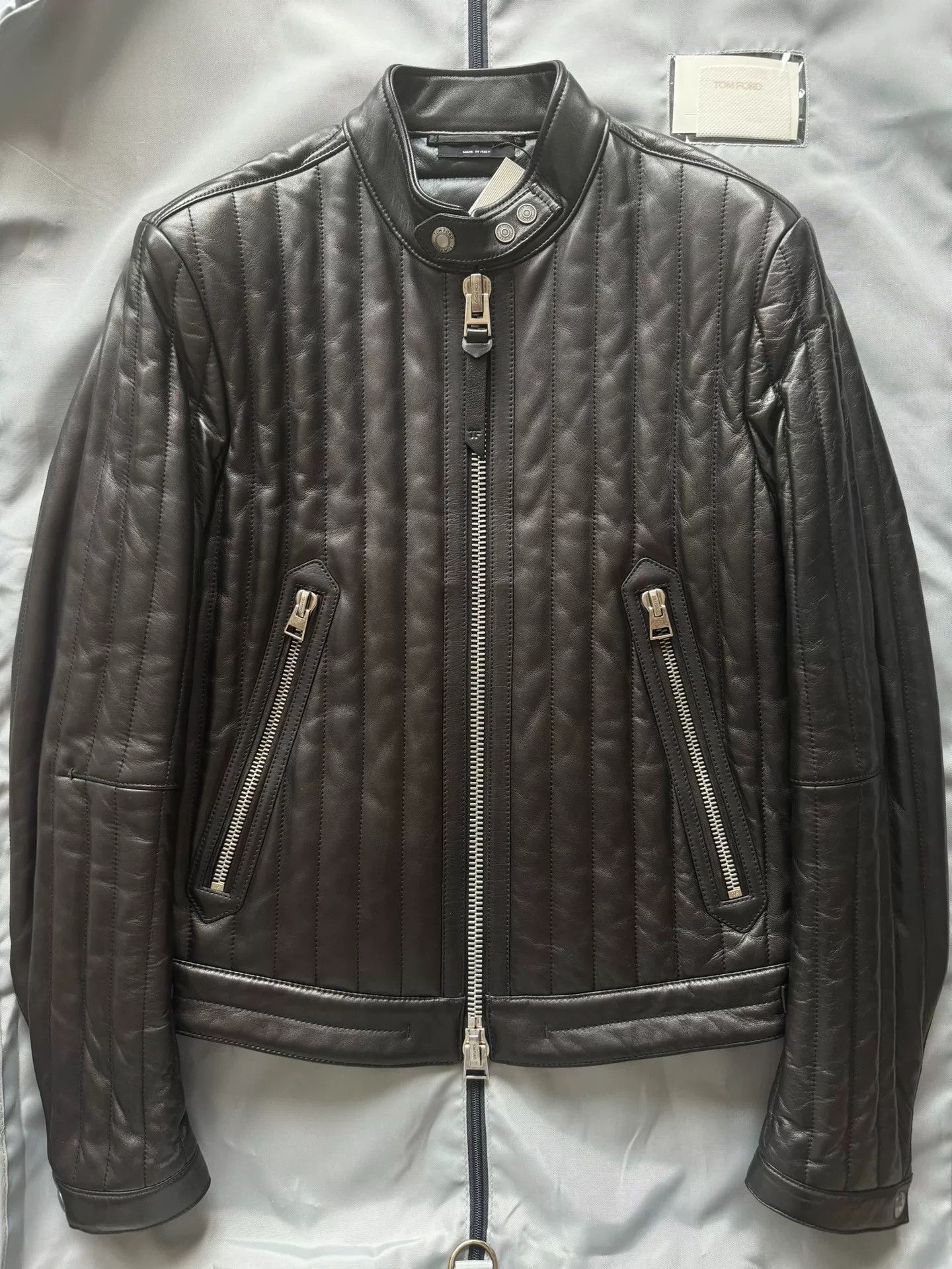 Tom Ford Tom Ford Black Leather Motorcycle Jacket Size US S / EU 44-46 / 1 - 1 Thumbnail