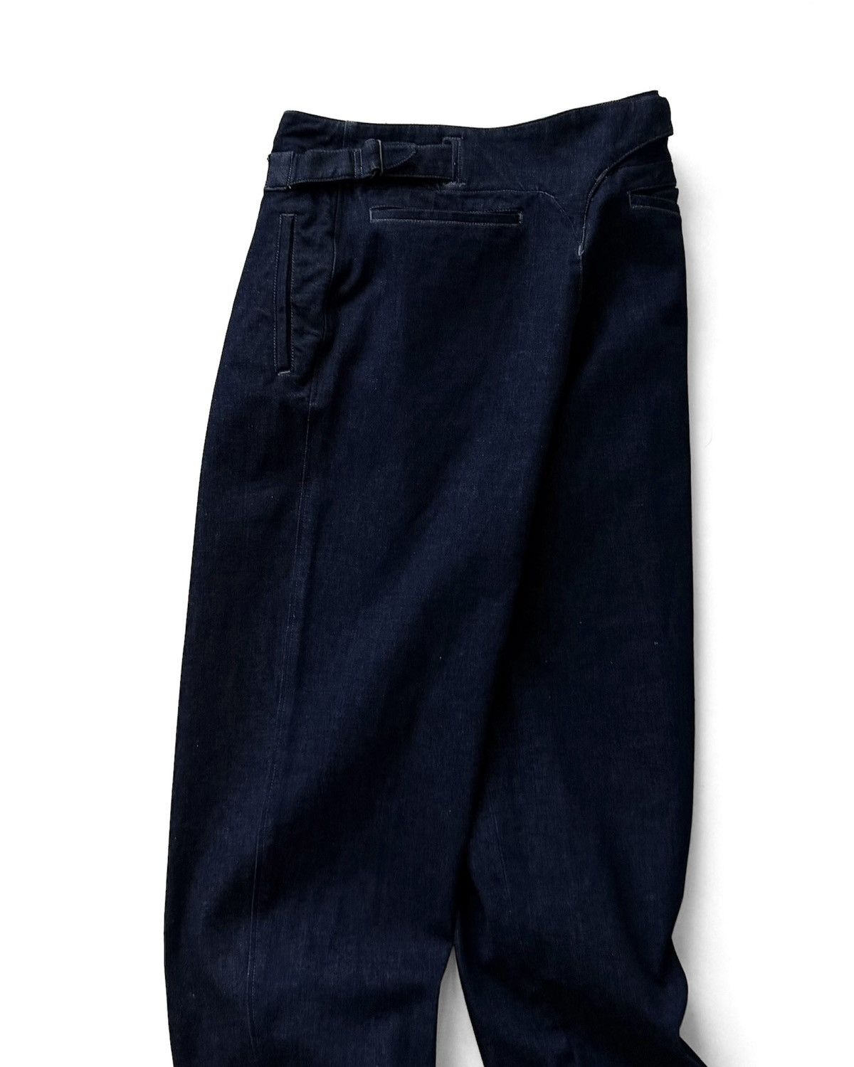 Issey Miyake VINTAGE80’s ISSEY MIYAKE MEN DENIM PLEATED SIDE BELT PANTS Size US 29 - 9 Thumbnail