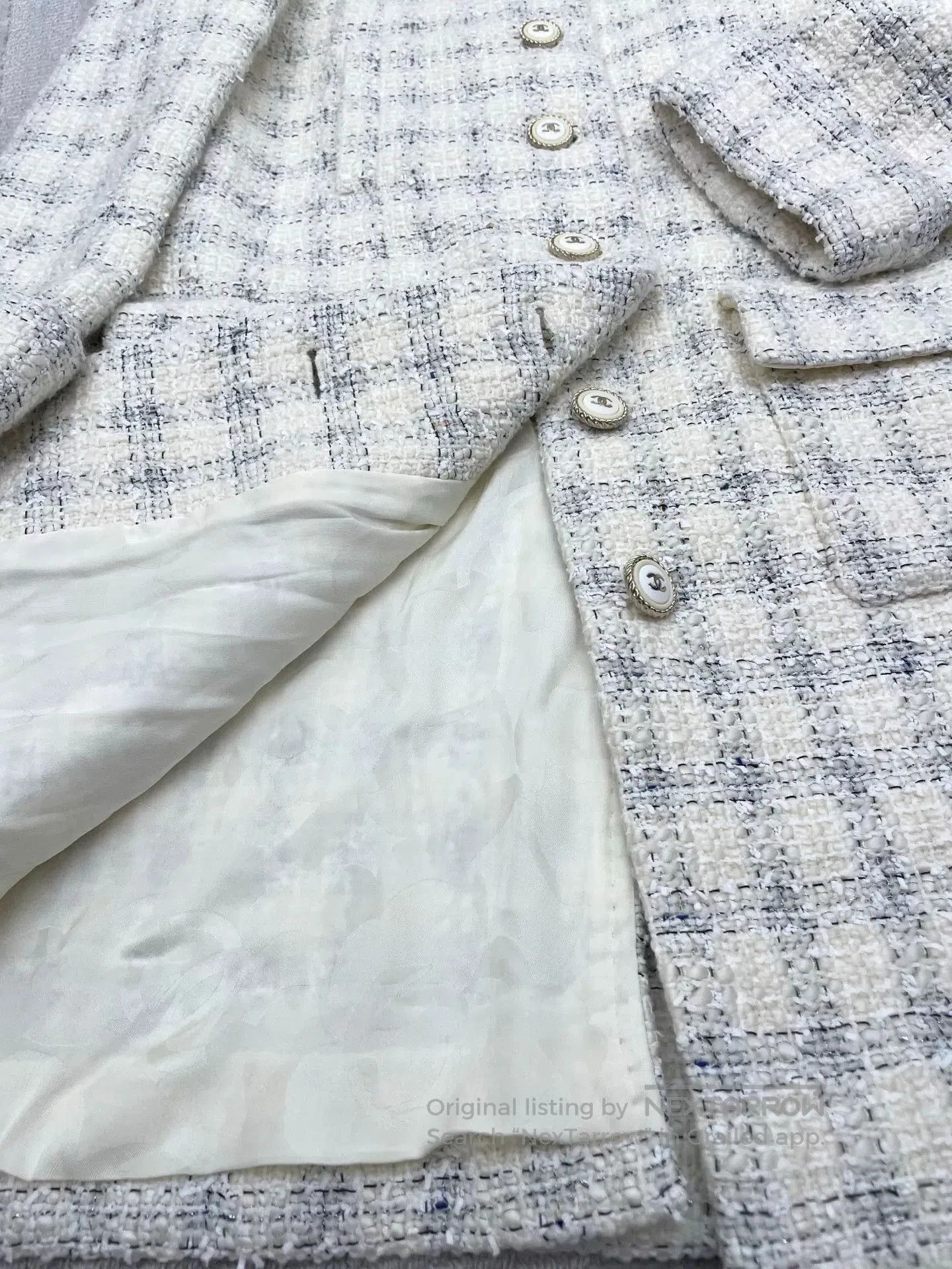 Chanel Chanel Beige Plaid Long Coat. Size XXS / US 00 / IT 34 - 8 Thumbnail
