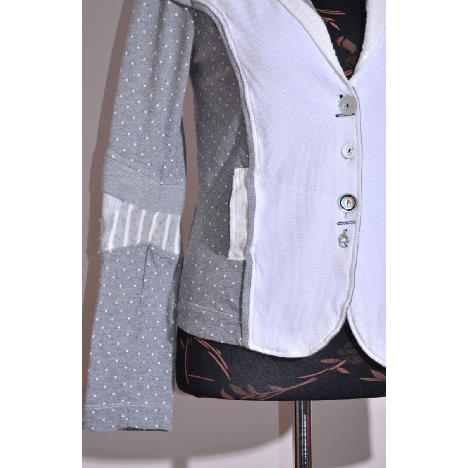 Vintage Elisa Cavaletti Womens Grey Cotton Summer Jacket S Size S / US 4 / IT 40 - 3 Thumbnail