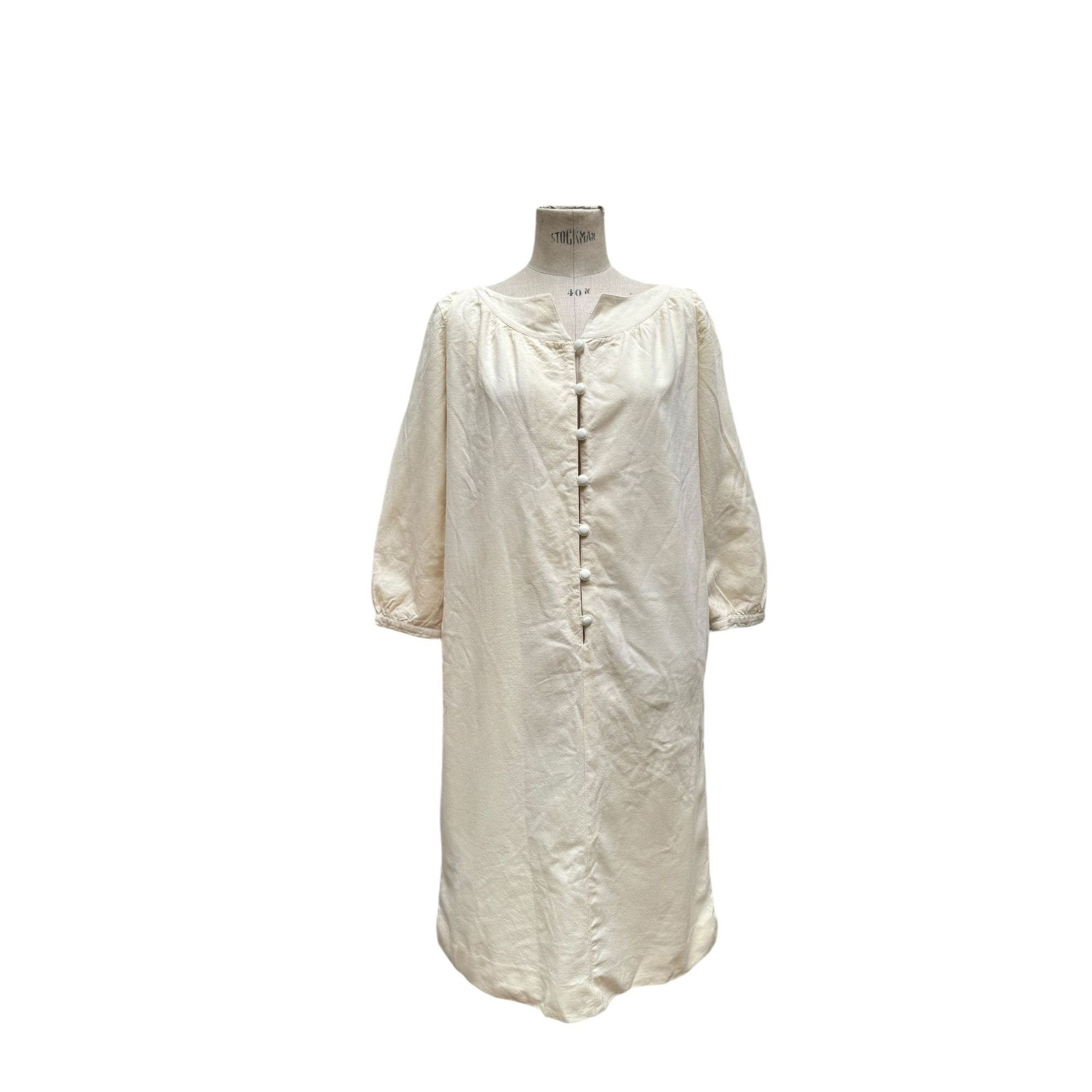 Courreges Vintage 1970s Beige Wool Dress Size M / US 6-8 / IT 42-44 - 1 Thumbnail