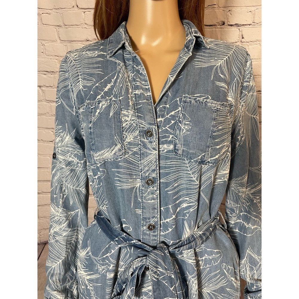 Other NWT New Velvet Heart Anita Denim Floral Long Sleeve Dress S Size XS / US 0-2 / IT 36-38 - 3 Thumbnail