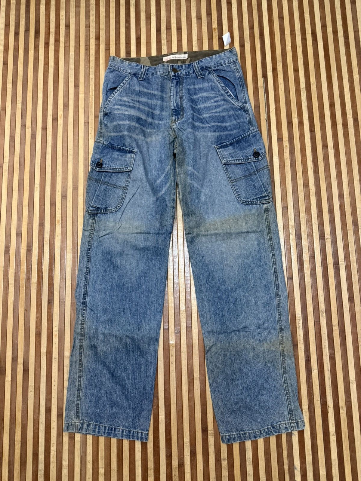 Hanes Baggy Hanes Denim Cargo Pants Multipocket / Streetwear Size US 30 / EU 46 - 3 Thumbnail