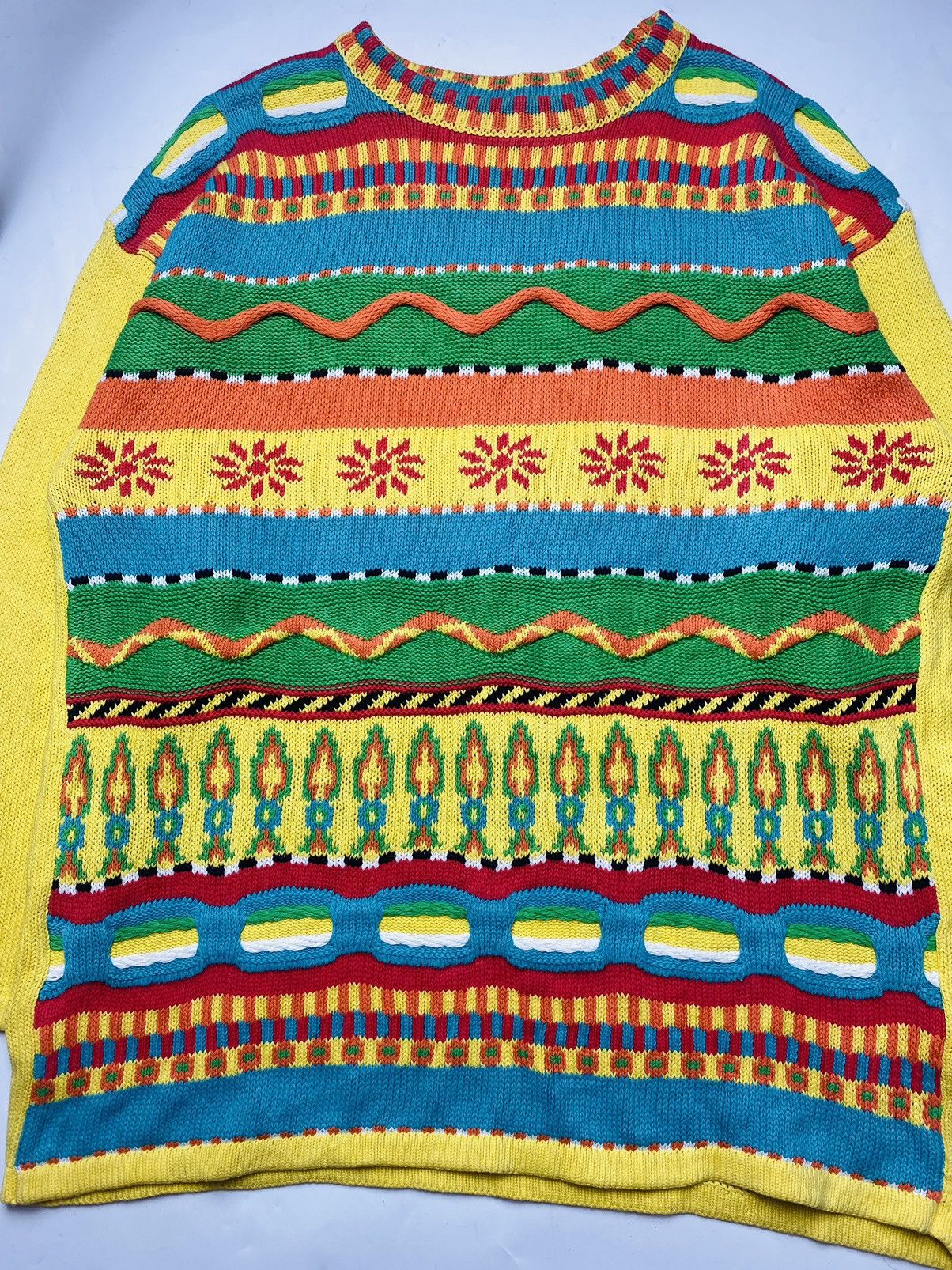 Hysteric Glamour FW/93 Benetton - Tribal Etnic 3D Knitted Longsleeve Size US M / EU 48-50 / 2 - 4 Thumbnail