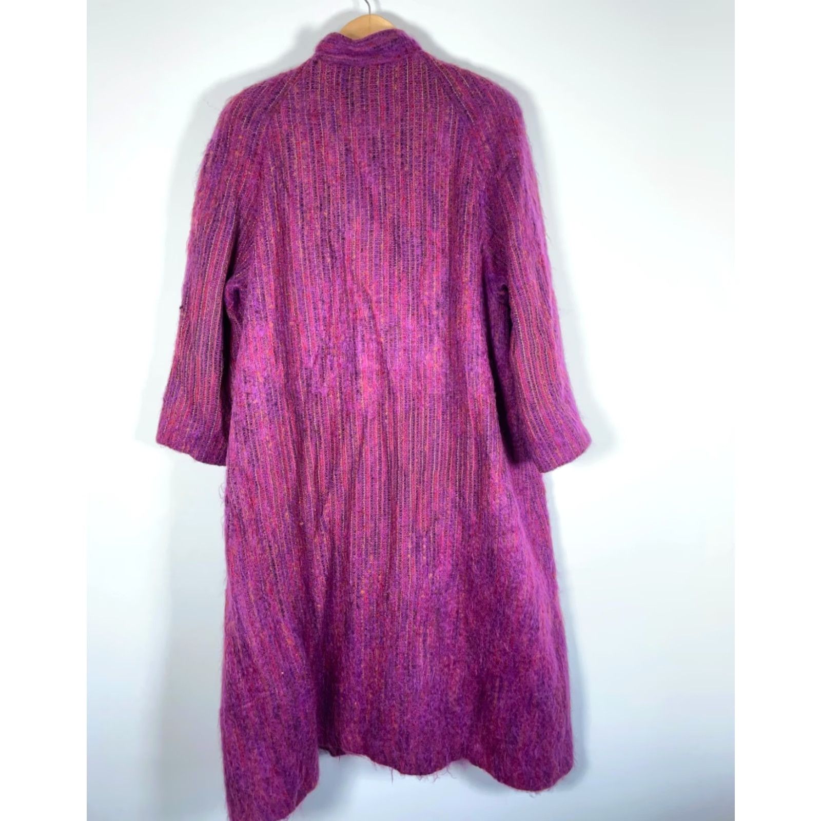 Vintage VINTAGE The Limited Overcoat Coat Mohair Wool Blend Purple XL Women’s Long Button Front Pockets Lined 60s Boho Classic Preppy USA Made Size XL / US 12-14 / IT 48-50 - 2 Thumbnail