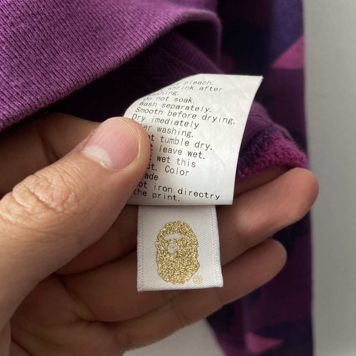 Bape Bape purple Camo spell out zip up hoodie Size US S / EU 44-46 / 1 - 10 Thumbnail