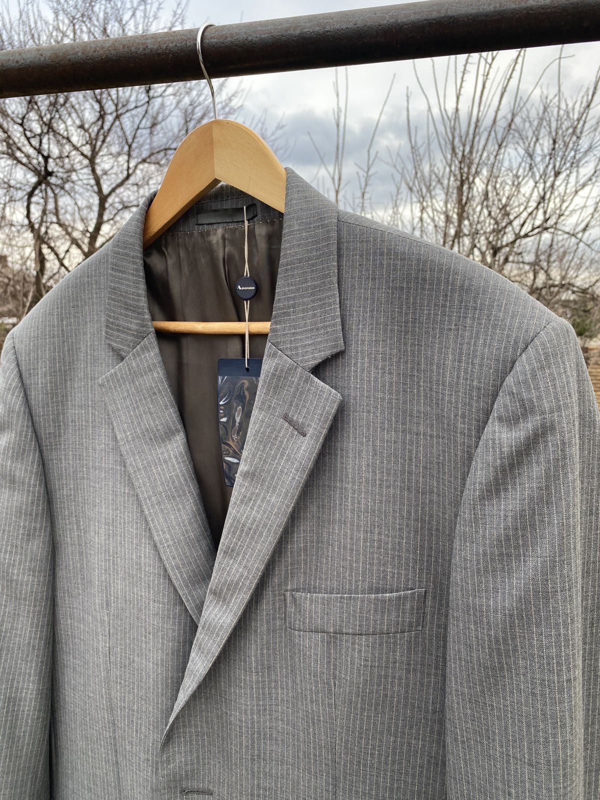 Aquascutum Aquascutum London Grey Pinstripe Blazer 100% Wool Size L NWT Size 46L - 3 Thumbnail