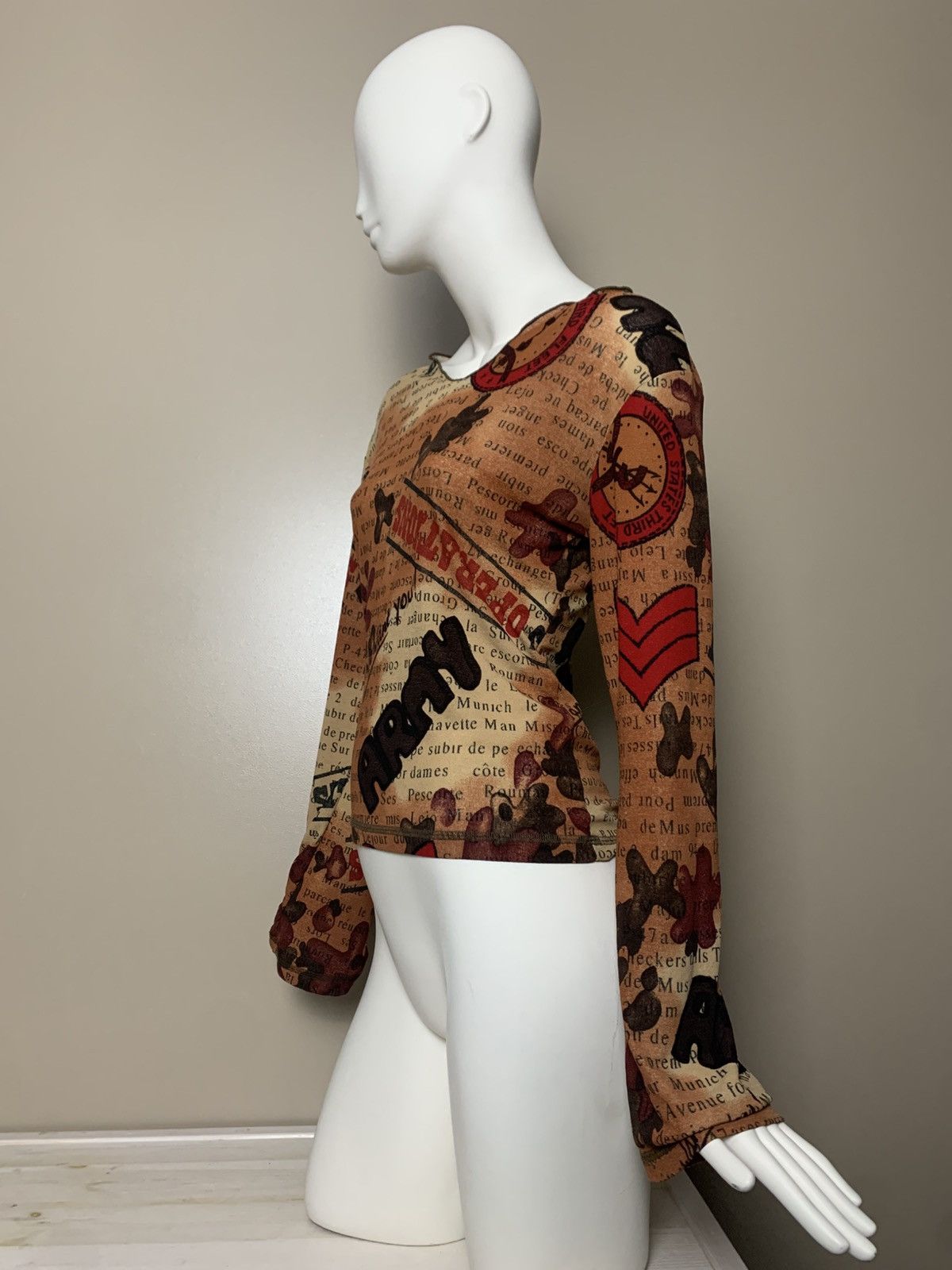 Vintage VINTAGE Y2K PRINTED LONG SLEEVE JEAN PAUL GAULTIER STYLE Size M / US 6-8 / IT 42-44 - 6 Thumbnail