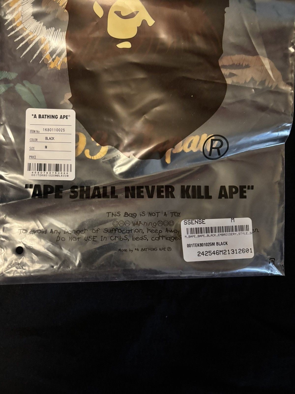 Bape BAPE embroidery style souvenir logo black tee Size US M / EU 48-50 / 2 - 5 Thumbnail