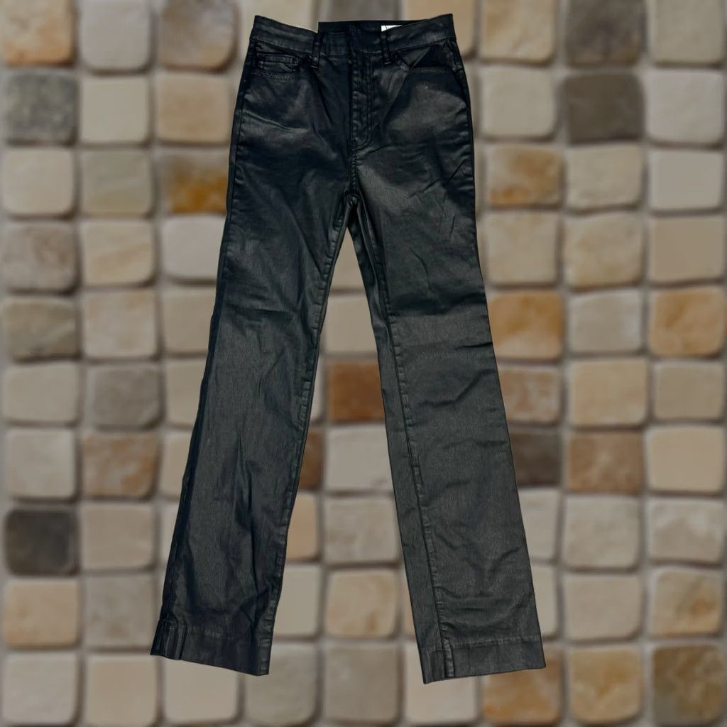 Zara Zara Coat Womens 2 Black The Coated Slim Jeans Cotton Stretch High Rise Skinny 25x30 Size 26" / US 2 / IT 38 - 1 Thumbnail