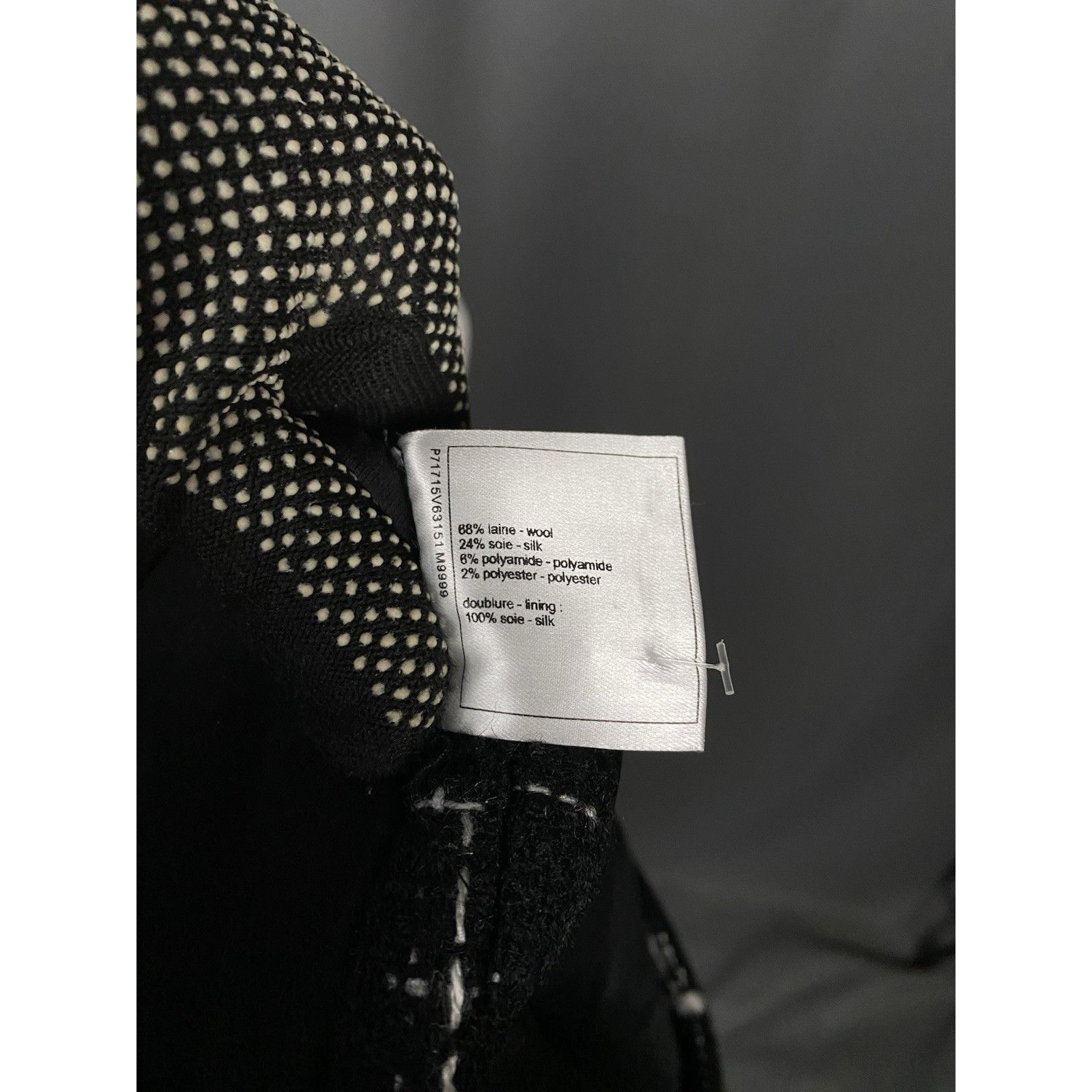 Chanel Chanel Women's Black Checked Tweed Wool Silk Crewneck Blouse Size XS / US 0-2 / IT 36-38 - 12 Thumbnail