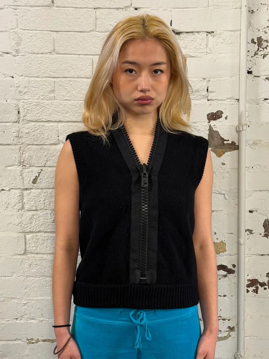 Givenchy FW2014 Givenchy Oversized Zip Wool Black Tank Top Size S / US 4 / IT 40 - 2 Thumbnail