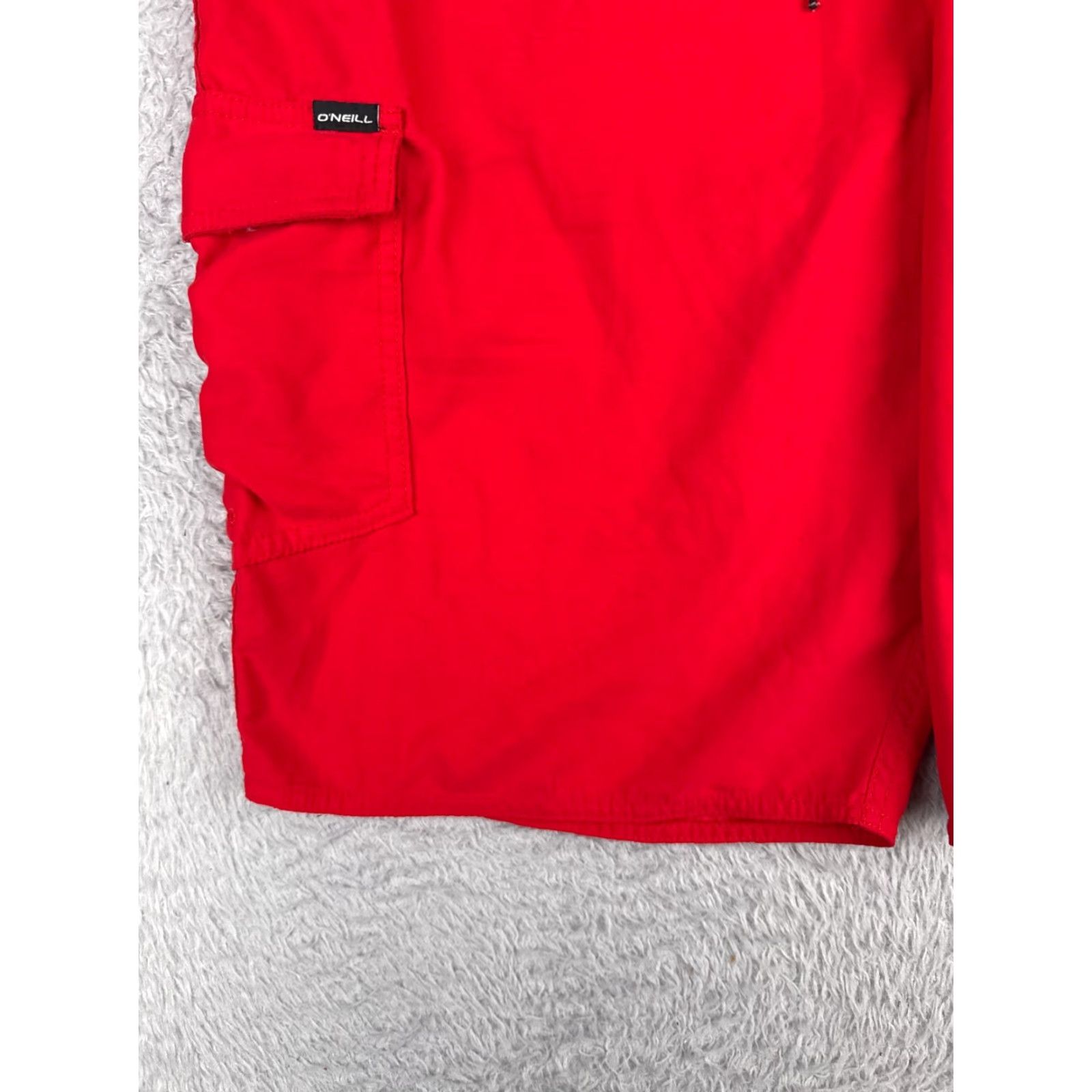 O'Neill O'Neill Board Shorts Mens 38 Red Green Solid Cargo Polyester 38x11 Swim Trunks Bottom Adult Men Size US 38 / EU 54 - 3 Thumbnail