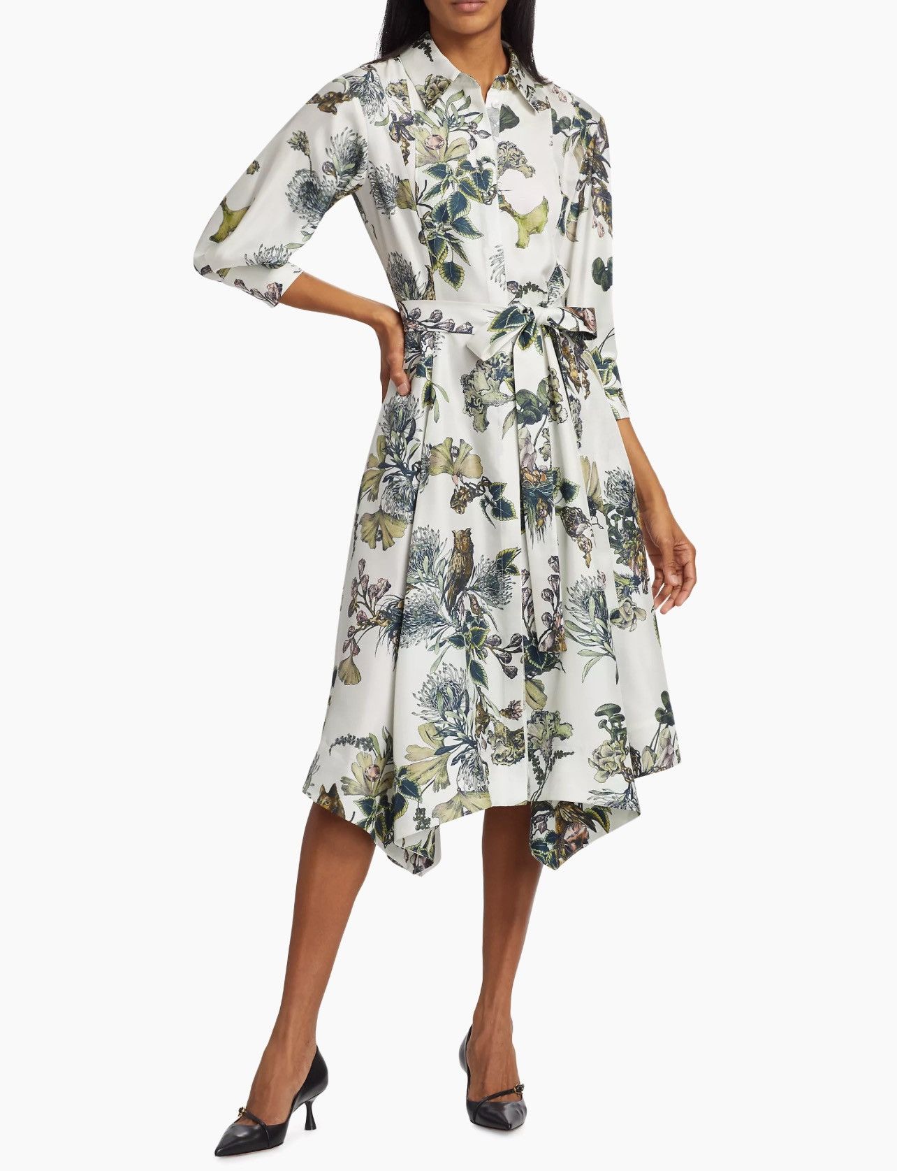 Jason Wu Jason Wu Collection Forest Silk Belted Shirtdress size 2 Size XS / US 0-2 / IT 36-38 - 2 Thumbnail