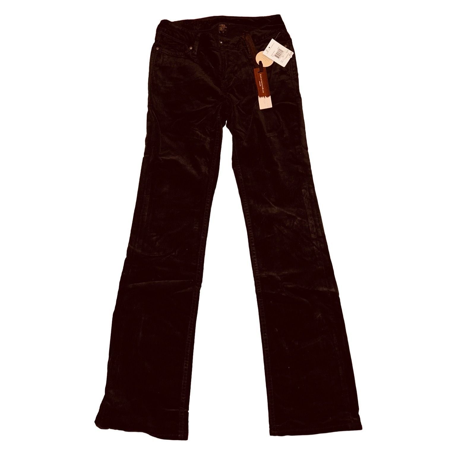 image of NWT Christopher Blue Corduroy Bootleg Pants Womens Size 0 in Brown, Men's