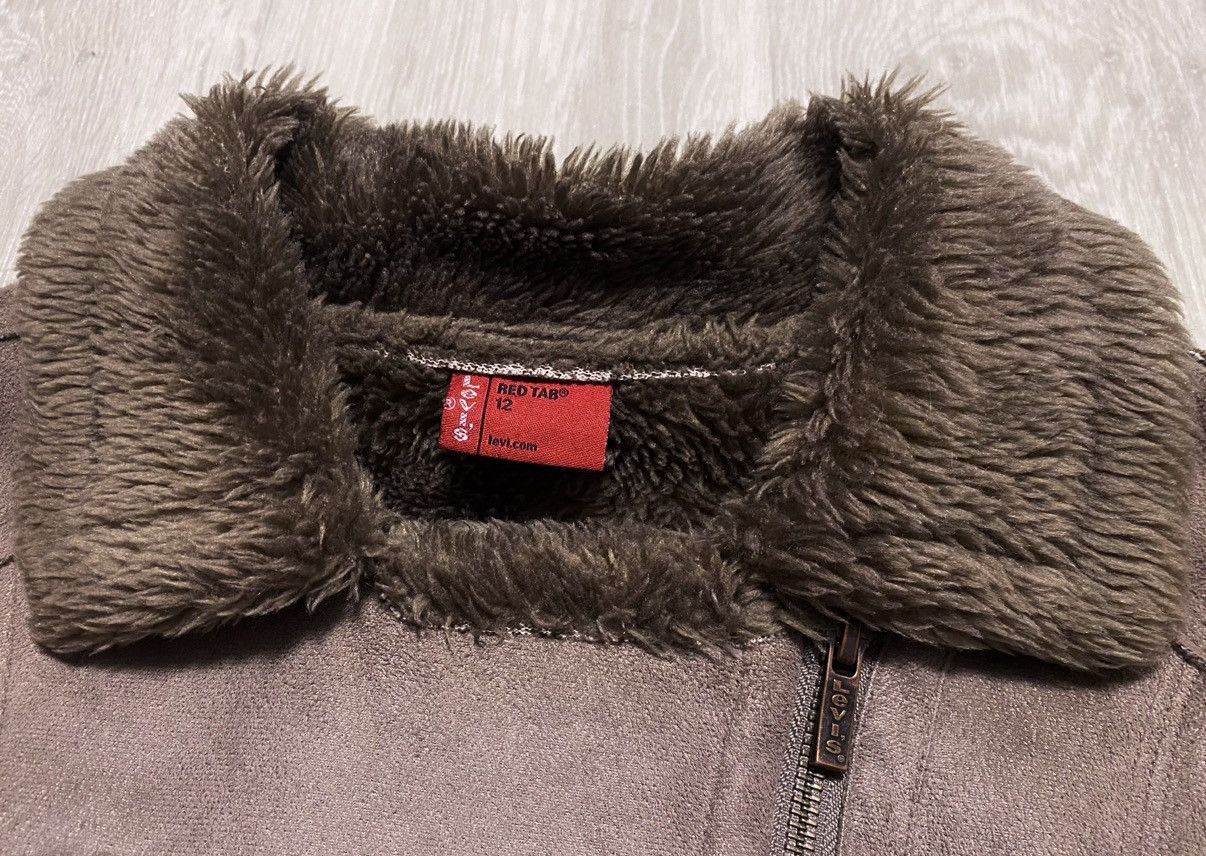 Levi's BigLogo Embroidery Faux Fur Shearling Coat Asymmetric Jacket Size S / US 4 / IT 40 - 15 Thumbnail