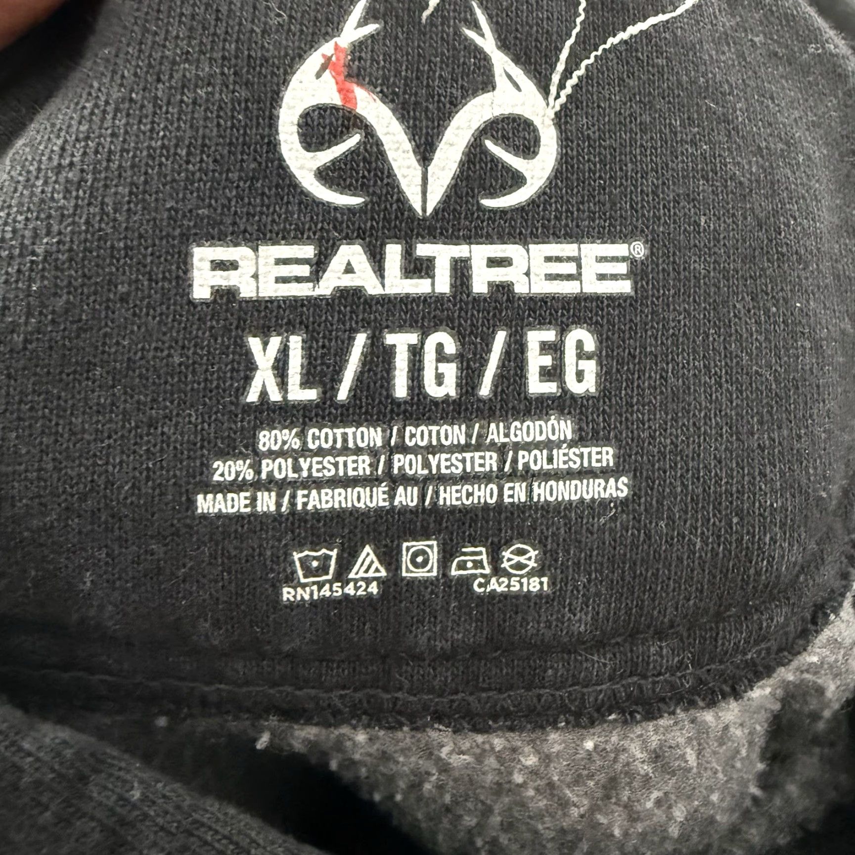 Realtree Realtree Hoodie Mens XL Black Graphic Print Fleece Pullover Camo Antler Logo Size US XL / EU 56 / 4 - 3 Thumbnail