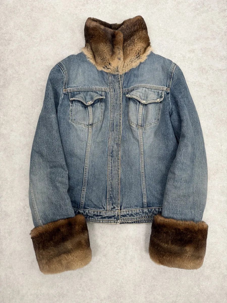Dolce & Gabbana FW1998 Dolce & Gabbana Blue Denim & Fur Jacket Size M / US 6-8 / IT 42-44 - 3 Thumbnail