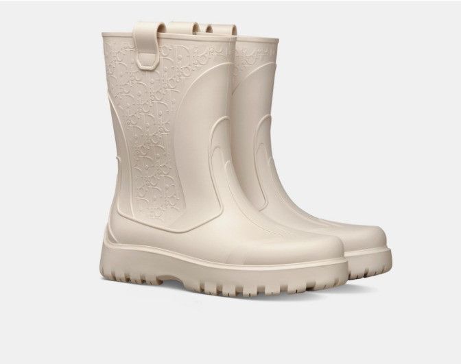 Dior o1w1db11224 Rubber Rain Boots in Beige Size US 13 / EU 46 - 2 Thumbnail