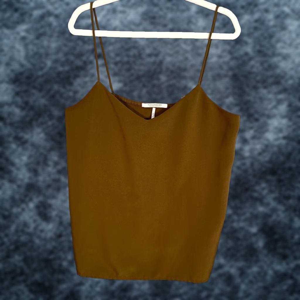 Scotch & Soda Scotch & Soda Womens Tank Top Spaghetti Strap Brown XS Casual Summer Spaghetti Strap Tank Top Womens XS Brown Scotch & Soda Size XS / US 0-2 / IT 36-38 - 1 Thumbnail