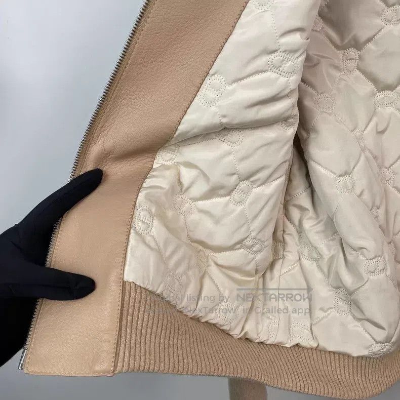 Hermes Hermes 23S Beige Pig Nose Knit Sleeve Patchwork Leather Ja Size XS / US 0-2 / IT 36-38 - 5 Thumbnail