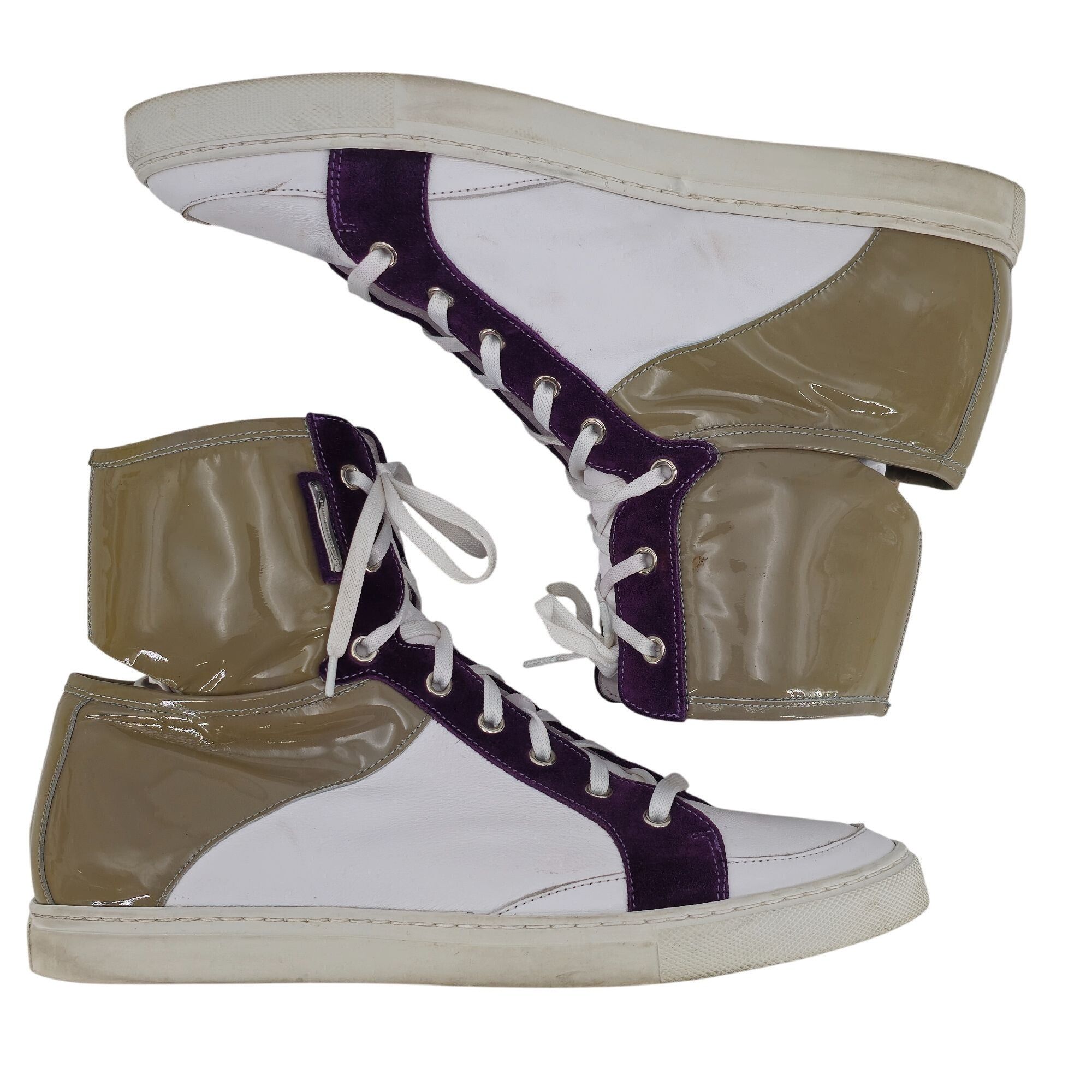 Alessandro Dell'acqua Alessandro Dell'Acqua Mens 9.5 White Tan Purple Patent Leath Size US 9.5 / EU 42-43 - 3 Thumbnail