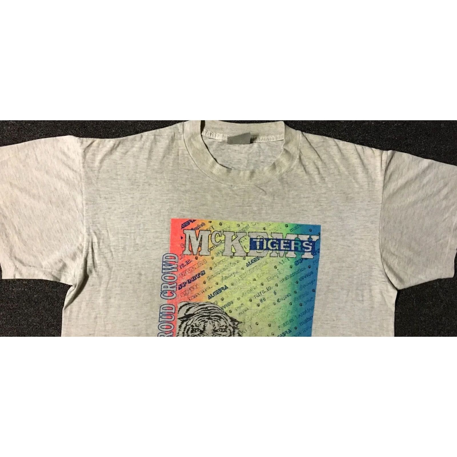 Vintage VINTAGE McKEMY Tigers Shirt XL Gray 90s 80s Distressed Short Sleeve College University Athletics Grunge Retro Sports USA Mens Size US XL / EU 56 / 4 - 5 Thumbnail